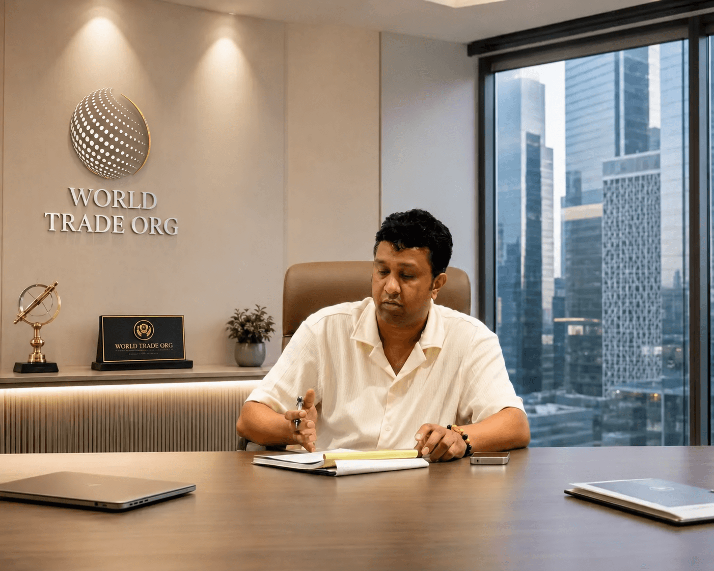 Bikash Sharma in the World Trade Org office